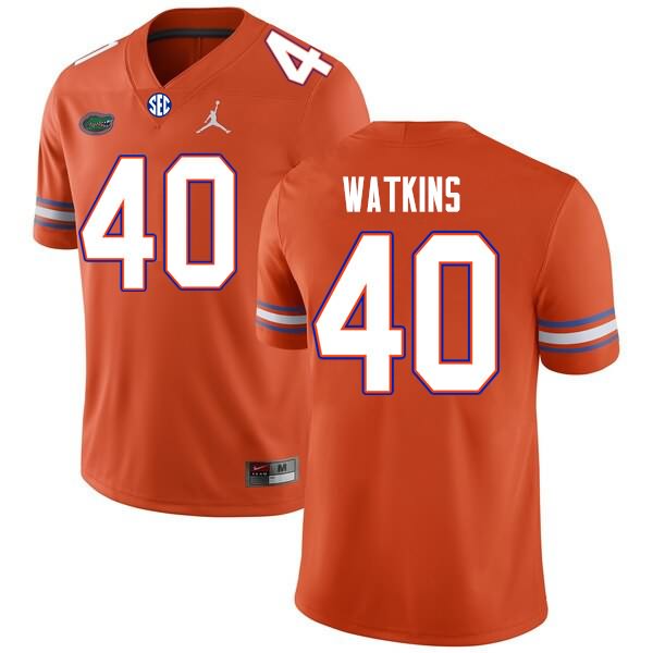 Men's NCAA Florida Gators Jacob Watkins #40 Stitched Authentic Nike Orange College Football Jersey OBO7365RW